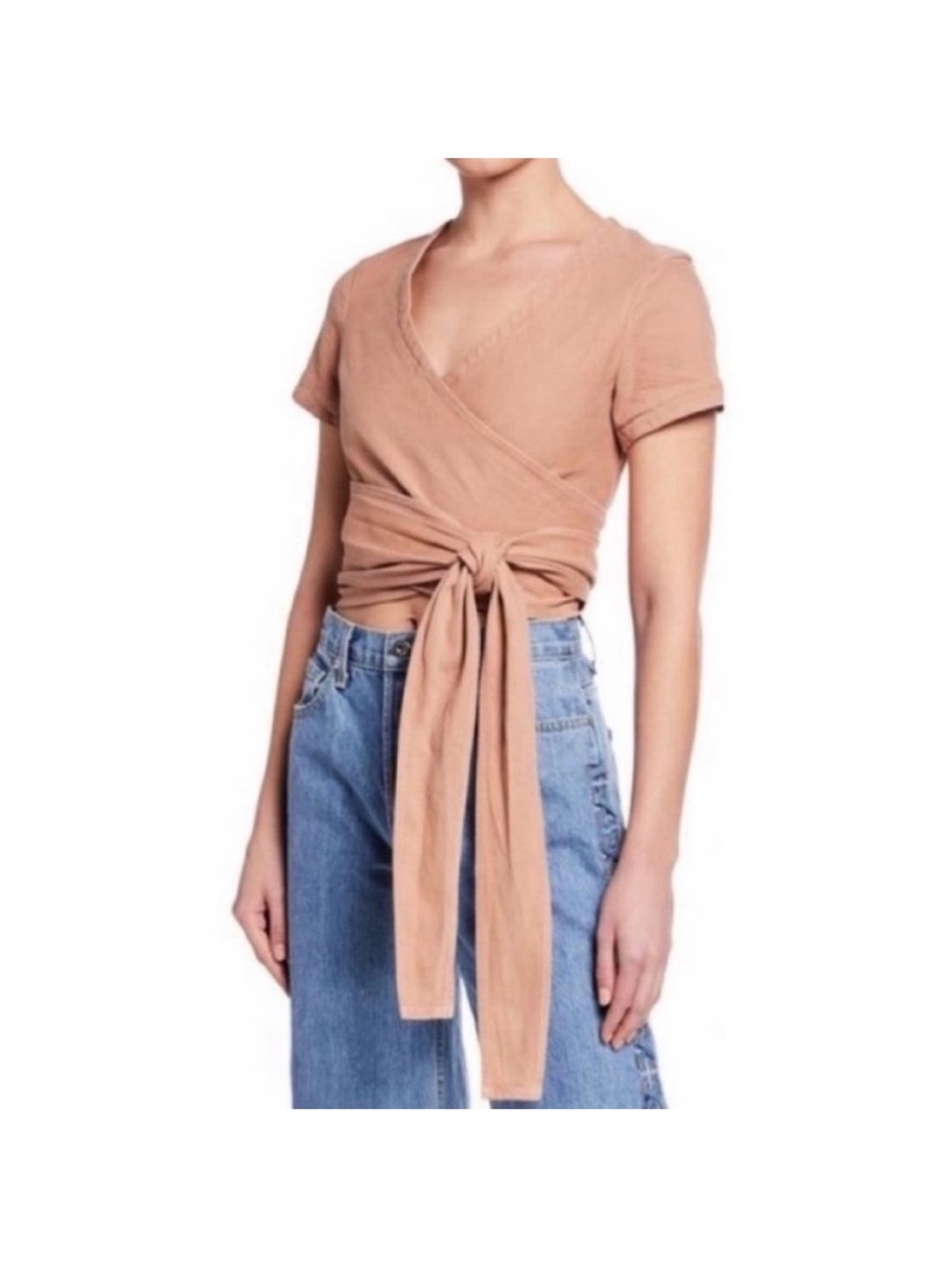 Jonathan Simkai Denim Wrap Top XS